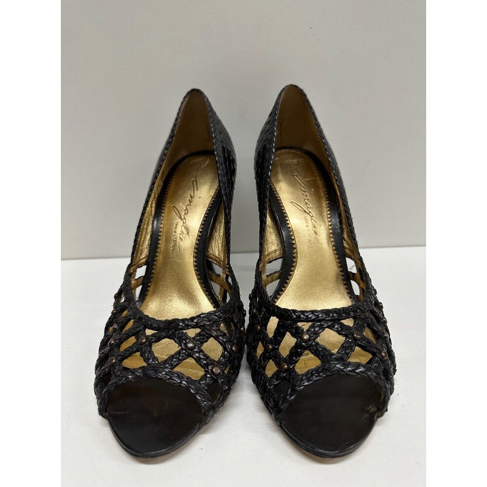 Imagine Vince  Camuto women size 6.5 B/36.5 open toes heel black leather shoes